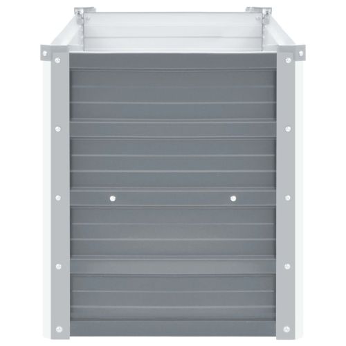 vidaXL Garden Raised Bed Galvanized Steel 39.4"x15.7"x17.7" Gray