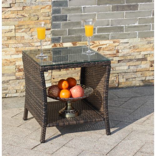 Outdoor patio Furniture 1 Coffee Table with clear tempered glass Outdoor patio Furniture 1 Coffee Table with clear tempered glass