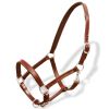 Headcollar Stable Halter Real Leather Adjustable Brown Cob