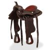 Western Saddle; Headstall&Breast Collar Real Leather 12" Brown