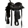 Western Saddle; Headstall&Breast Collar Real Leather 12" Black