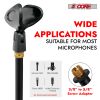 5 Core Mic Stand, Universal Microphone Stand Boom Mic Stand with Weighted Round Base, Height Adjustable Stand with Cable Management Clip- MS RBL