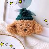 Plush Brown Dog Knitted Wireless Headphone Case Silicone Wireless Bluetooth Earbuds Headphones Case