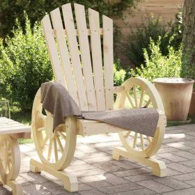 Patio Adirondack Chair Solid Wood Fir (Color: Brown)